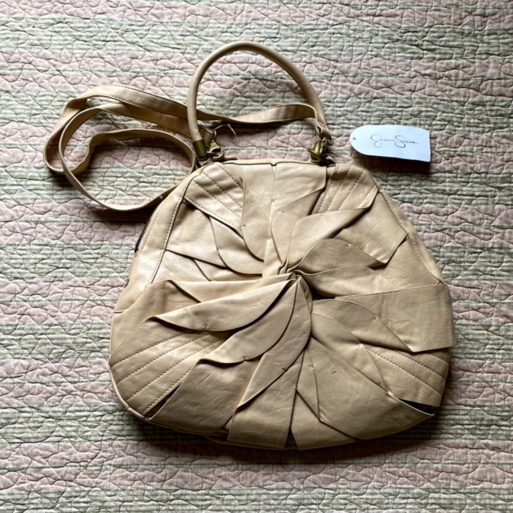 Cream Jessica Simpson Flower Petal Purse